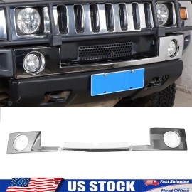 Ynei Front Bumper Panel Glossy Chrome Exterior Cover Molding Fits Hummer H2 2003-09