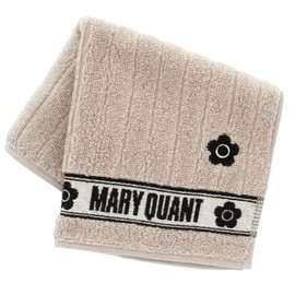 MARY QUANT 192005-0025-02 Women's Towel Handkerchief, Striped (Beige), Women's Towel, Hand Towel, Approx. 9.8 inches (25 cm)