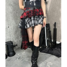 [ウィゴー] Figments パンク レイヤード チェック イレヘム スカート レディース F 柄1