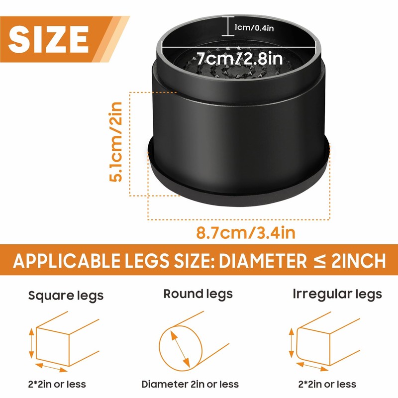 MixDora Bed Risers 2 Inch Round Stackable Furniture Risers Anti-Slip