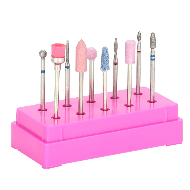 10pcs / Set Nail Drill Bits File Grinding Head Set