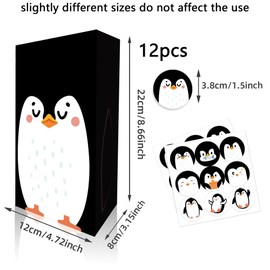 JeVenis 12 PCS Penguin Party Favor Bags Candy Goodie Bags for Penguin Onederland Birthday Party Decor Penguin Decorations