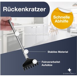 Set of 2 Back Scratchers – Stable & Extendible – Telescopic Rod with Wide Scratching Hand Against Itching – Scratching – Massager as Back Crawler