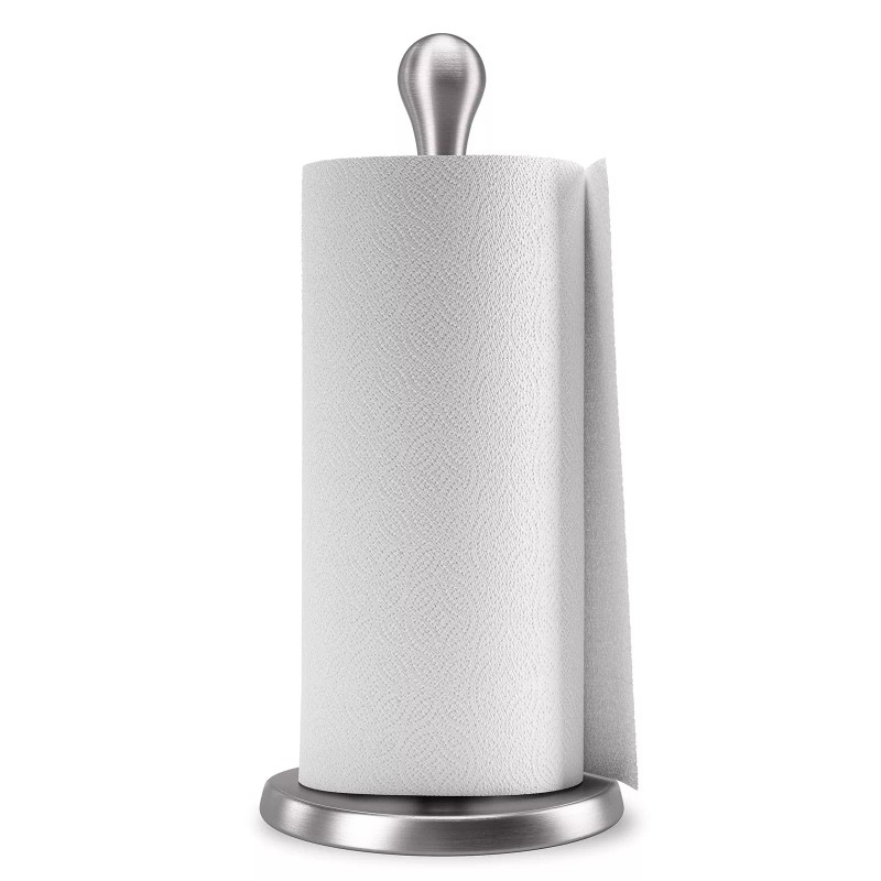 Umbra Tug Modern Nickel Stand Up Paper Towel Holder Easy