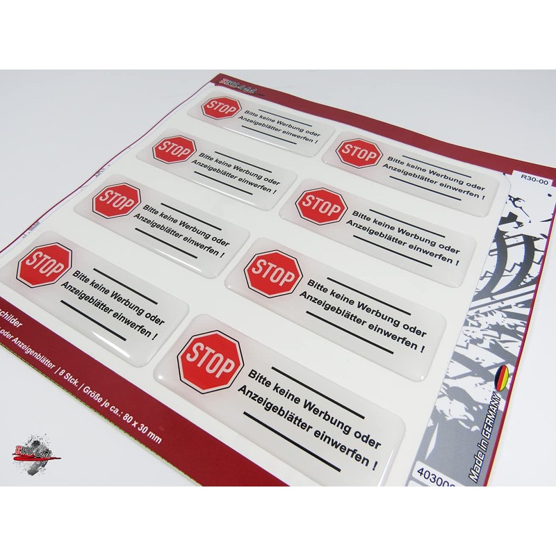 BIKE-label Letterbox Stickers 3D 80 x 30 mm Pack of