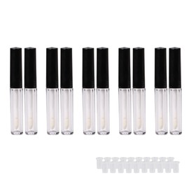 1.3ml Empty Lip Gloss Tube Lip Gloss Wand Bottles Containers Pack of 10 (Black Cap)