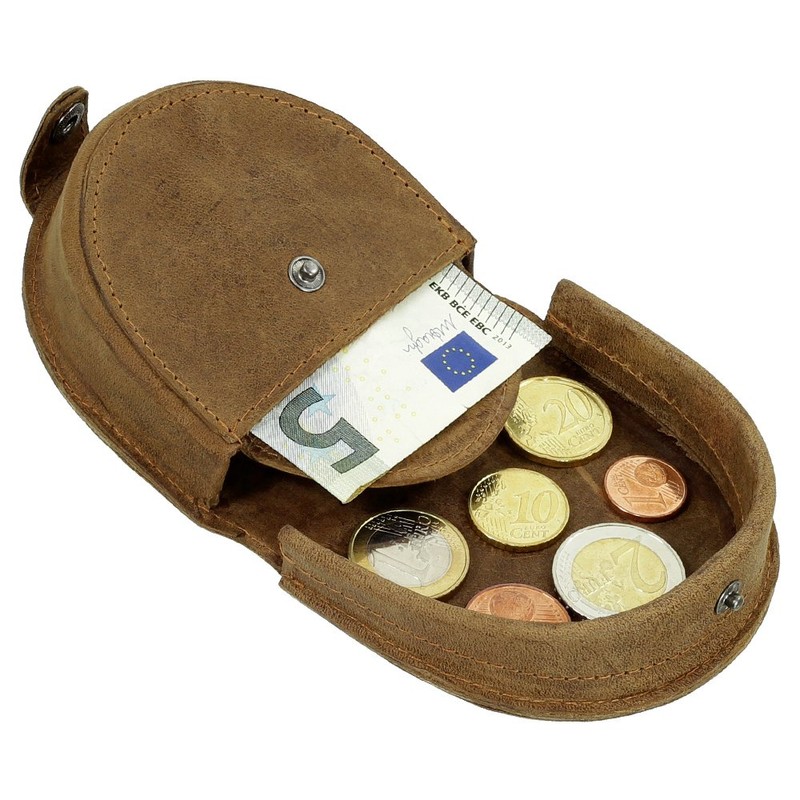 Leather Men's Schütter Coins Wallet Purse Pouring Wallet Purse Cut
