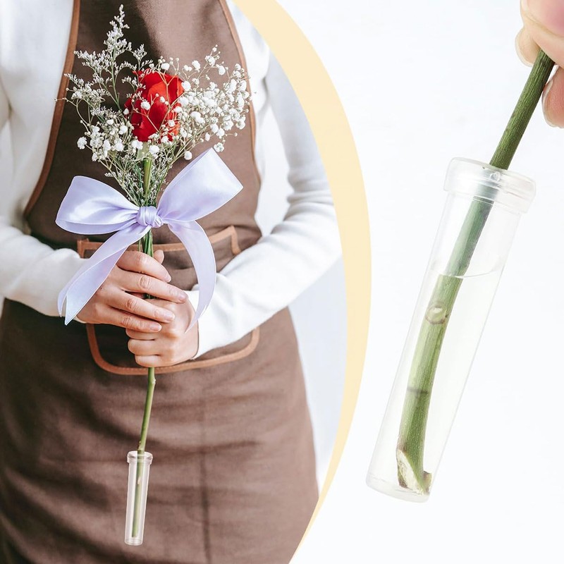 SaveSooo 10pcs Test Tube Vase Flower Water Tube Clear Tube