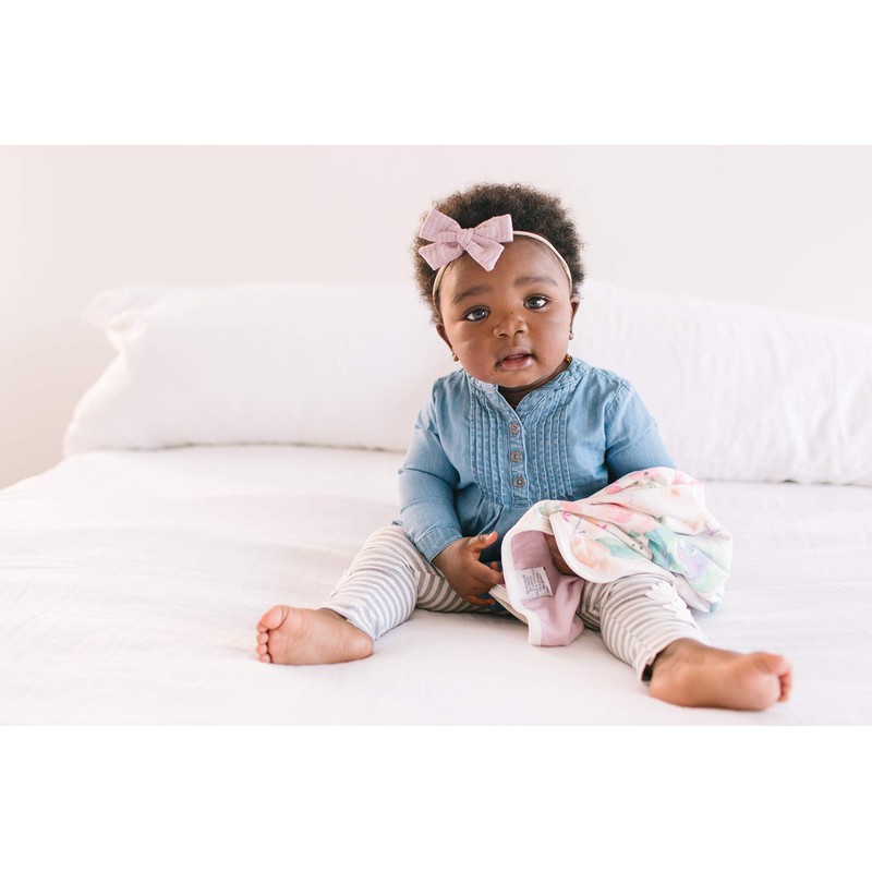 3-Layer Knit Security Blanket Set Sized 16" x 16" 2-Pack"Bloom"