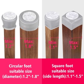 Chair Leg Floor Protectors Chair Leg Caps for All Shape Chairs Legs Silicone Furniture Table Chair Leg Covers for Hardwood Floors, Free Moving for Chair Feets [Upgraded], 24Pack