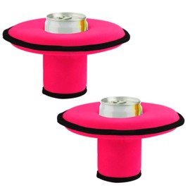 SHTCSZBA Neoprene Floating Drink Holder Floating Coaster Pool Drink Holder for Pool Party Water Fun Fits to Skinny Cans / Bottles and Wide Mouth Cans / Bottles (2 Pcs Red)
