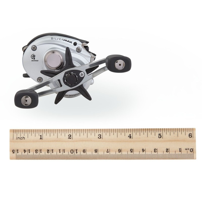 Abu Garcia Plata Máx Perfil Bajo carrete, Negro, plateado