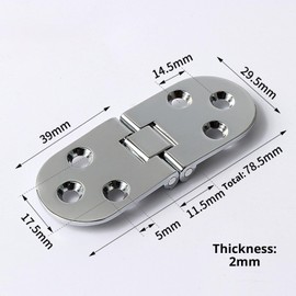 4Pcs Folding Flip Top Hinge Round Edge 180 Degree Zinc Alloy Door Hinge Folding Table Hinges Tray Backflap Hinges for Table Cabinet Closet Door Furniture, Silver