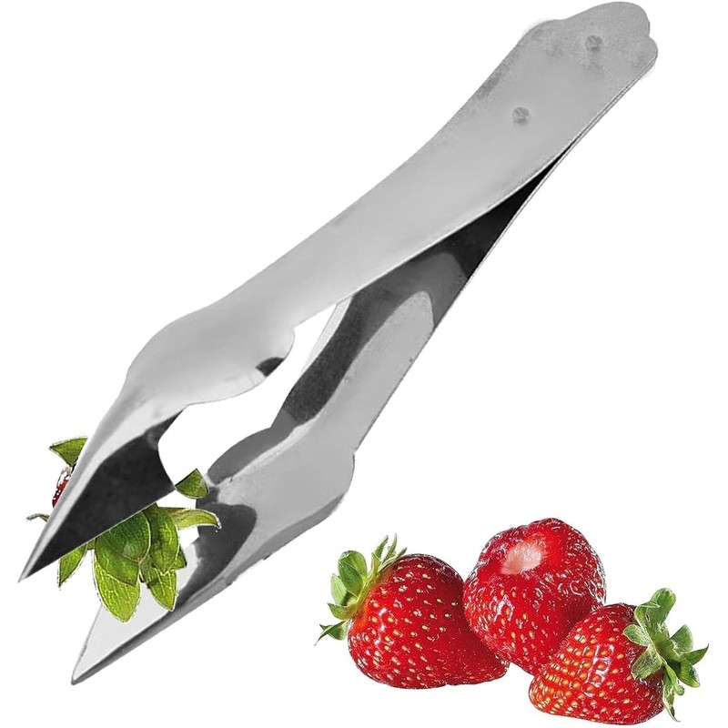 Erdbeerhüller Set, 2 Stück Edelstahl Obstentferner, Stielentferner für Erdbeeren, Tomaten