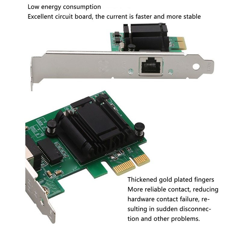 PCIE Ethernet Adapter Card 1000Mbps Stable Transmission RJ45 PCI Express
