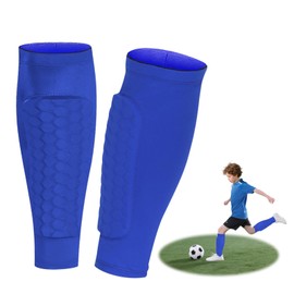 CHANXIUZAI Football Accessories Children, Shin Pads Children's Football, Breathable and Non-Slip Shin Pads Children (Blue, M)