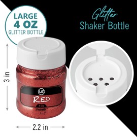 Glitter – 4 oz Red Fine Glitter, Glitter for Resin, Glitter for Crafts, Extra Fine Glitter for Scrapbooking and Art and Craft Supplies, Ultimate Glitter for Tumblers and Bulk Glitter Jar