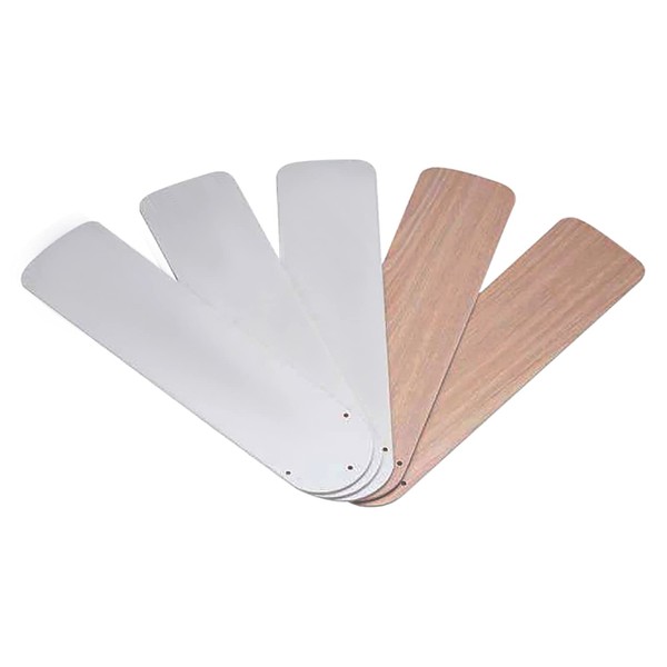 DYSMIO 42-Inch White/Bleached Oak Finish Medium Density Fiberboard (MDF) Perfect Accessory For Replacing Fan Blade - Not Compatible With All Fans -, Five Blade Set