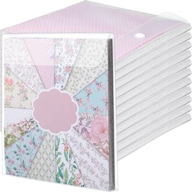 Henoyso 12 Pcs 12 x 12 Scrapbook Paper Storage Organizer Top Loading Plastic Craft Paper Holder Storage Organization for Holding Scrapbook Vinyl Files Photos, Clear