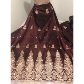 wowfabric4less123 Burgundy Black Gold Iridescent Border Embroidery Sequins Fabric 50” Width 1 Yard