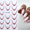 Zynewa 7 Farben French Tip Nail Sticker, Farbverlauf French Half