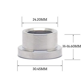 QiiMii 1/2" NPT Female Threaded Stepped Weld Bung Mounting Stainless Steel 304 Fitting (OD 24mm=1") with Top Head (OD 30.5mm=1.2")