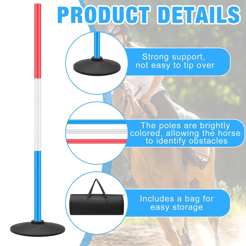 6 Pcs 6ft Pole Bending Poles for Horses,Thickened Heavy Duty