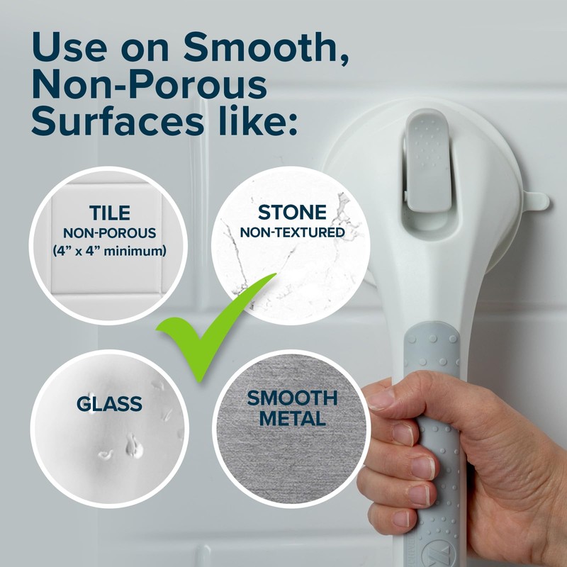 SlipX Solutions 17” Safe Grip Shower Grab Bar, Extra Long