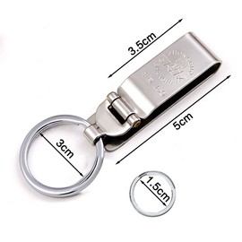 Linwnil Stainless Steel Keyring Security Belt Clip Key Chain,used in sports pants, clothes pockets,belt,Durable Multi-ring Key Holder (1)