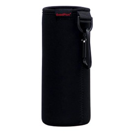 Good Plus Bottle Cover, 16.9 fl oz (500 ml) Type, Black/Red Reversible, Stretchable Wetsuit Material, Perfect Fit, Aluminum Carabiner Included for Hanging Hooks