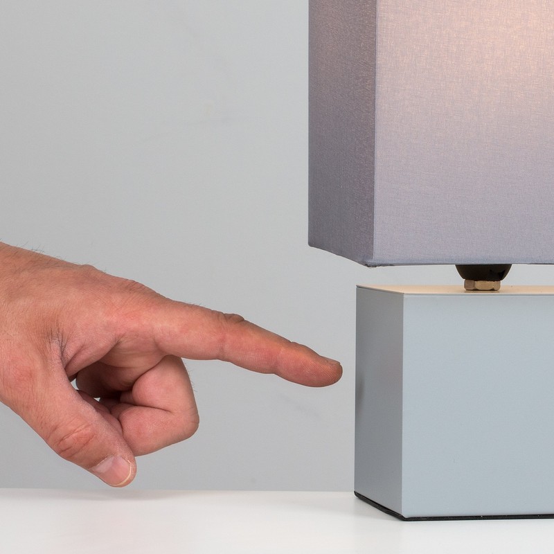 MiniSun | Modern Grey Cube Design Touch Table Lamp with