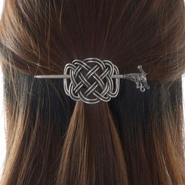 Viking Celtic Hair Clips Hairpins- Viking Hair Accessories Celtic Knot Hair Pins Antique Silver Hair Sticks Irish Hair Decor Accessories for Long Hair Jewelry Braids Hair Slide Clip