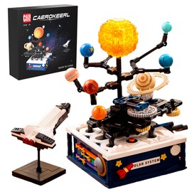 Solar System Building Kit with Lights - Spinning Space Exploration Building Toys - 775PCS with 9 Planets and Rocket Kits, Science Astronomy Educational Gift for Boys and Girls for Kids 8+ Years