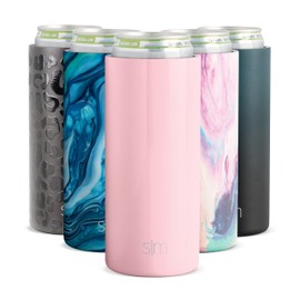 Simple Modern Ranger Collection - Enfriador delgado de latas para cerveza delgada y soda con alcohol, soporte tipo funda de acero inoxidable aislado al vacío para latas delgadas de 12 onzas, rubor