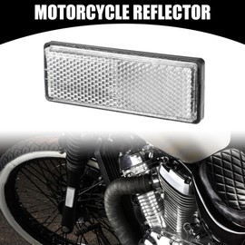 Partuto 2pcs 3.46"x1.26" Universal Reflector - Rectangle Motorcycle Bike Safety Reflector Increase Visibility and Safety on the Road - Plastic White