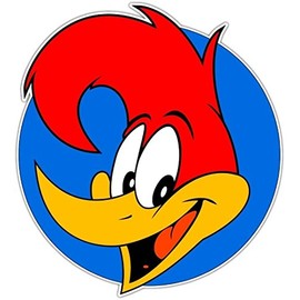MFX Design Happy Woodpecker Helmet Sticker Decal Bumper Sticker Decal Laptop Sticker Decal Vinyl - Made in USA 2.85 in. x 2.85 in.