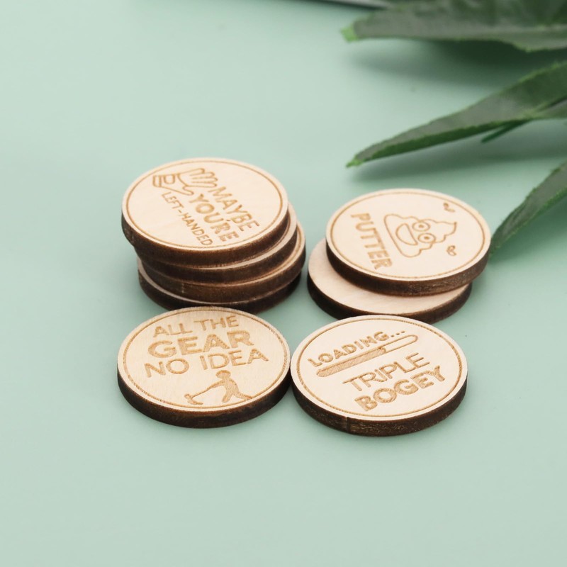 SG Store Golf Ball Markers Golf Markers, Laser Engraved Round