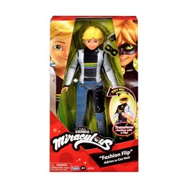 Miraculous Sequin Fashion Flip Adrien To Cat Noir | 26cm Articulated Cat Noir Toy With Mask | Bandai Reversible Sequin Dolls Tales Of Ladybug & Cat Noir Toys