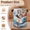 White Crane Laundry Baskets,Red Sun Japanese Wave Laundry Hamper,Storage Basket