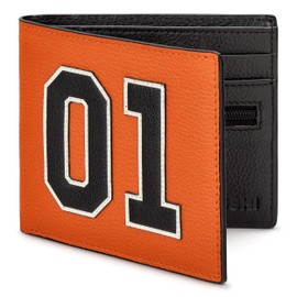 Yoshi Race Car Livery #01 Men's Leather Wallet, Genuine Orange & Black Leather Wallet, RFID Blocking Wallet, Slim Wallet for Men