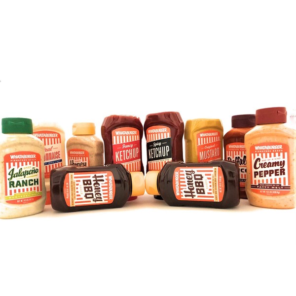 Ultimate Whataburger Condiment & Sauce Sampler 14oz - 20oz Squeeze Bottle (Variety Pack)