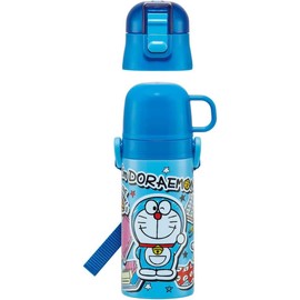 Skater SKDC3-A Children's Stainless Steel Water Bottle, 2-Way Direct Drinking, 14.2 fl oz (420 ml), Cup Drinking, 11.8 fl oz (350 ml), Stickers, Lightweight, Girls, Hot and Cold Water Bottle, Small Capacity Type, Water Bottle, Cute Kids, Children, Water 