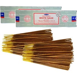 LAMARE Satya White Sage Incense Sticks 1 Pack 100g (160-180 Sticks) Aromatherapy Meditation Yoga Eco Friendly Packaging