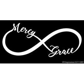 UR Impressions 8in. Infinite Mercy and Grace Decal Vinyl Sticker Graphics for Cars Trucks SUV Vans Walls Windows Laptop|White|8 X 3.1 inch|UR739