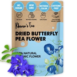 KHWAN’S TEA Butterfly Pea Flower - Premium Dried Blue Butterfly Pea Tea, Herbal Caffeine‑Free, Natural Food Coloring