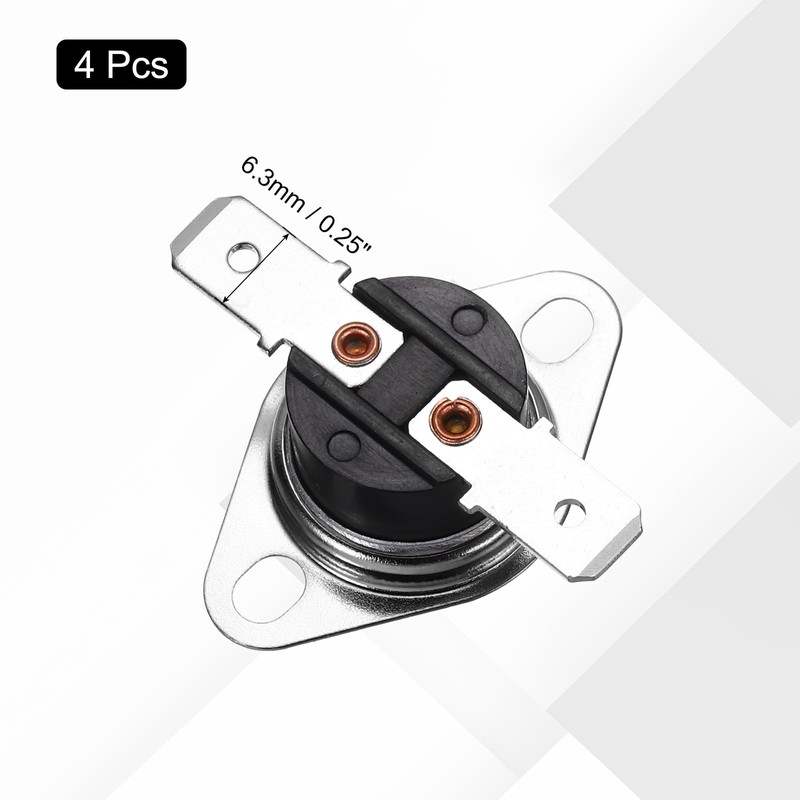 uxcell 4 Pcs KSD301 Thermostat 125°C/257°F 16A Normally Closed N.C