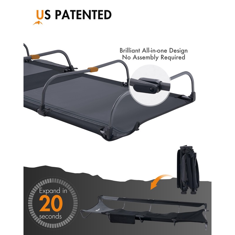 Portal 20-Second Setup Camping Cot, Ultra-Light 7.1 lbs Integrated Travel