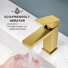 KENES Brushed Gold Bathroom Faucets, Modern Single Hole Lavatory Vanity