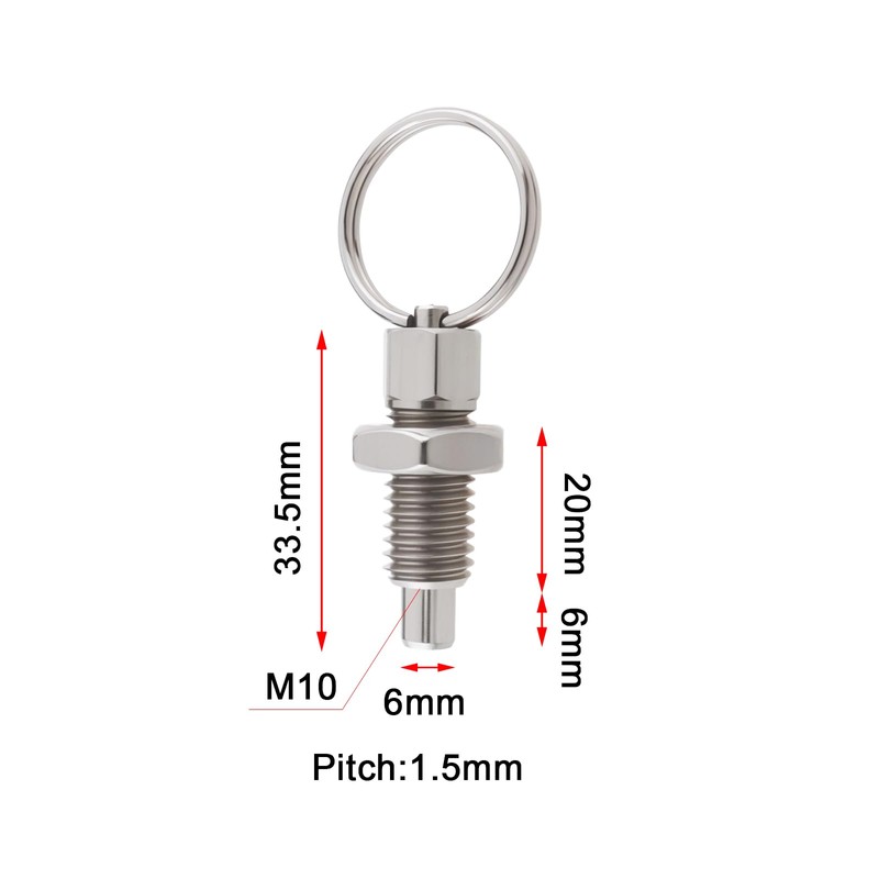 EMSea Spring Plunger with Pull Ring M10 Quick Release Pin