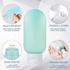 SANBREVE Contenedores De Viaje, Botella Viaje De Silicona 11 Piezas